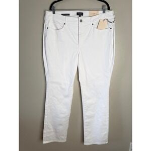 NWT NYDJ Marilyn Straight Leg White Jeans Plus 16W Lift Tuck High Rise